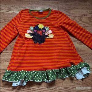 Striped Orange and Green Turkey Dress